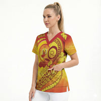 Vanuatu 46 Yia Indipendens Anivesari Scrub Top Tamtam Drum With Boar Tusk LT05 - Polynesian Pride