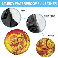 Vanuatu 45 Yia Indipendens Anivesari Spare Tire Cover Tamtam Drum With Boar Tusk - Polynesian Pride