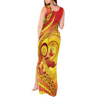 Vanuatu 46 Yia Indipendens Anivesari Tank Maxi Dress Tamtam Drum With Boar Tusk LT05 - Polynesian Pride