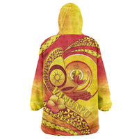 Vanuatu 46 Yia Indipendens Anivesari Wearable Blanket Hoodie Tamtam Drum With Boar Tusk LT05 - Polynesian Pride