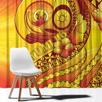 Vanuatu 46 Yia Indipendens Anivesari Window Curtain Tamtam Drum With Boar Tusk LT05 - Polynesian Pride