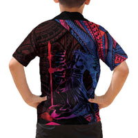 Samoan Pride Family Matching Off The Shoulder Long Sleeve Dress and Hawaiian Shirt The Tui Manua LT05 - Polynesian Pride
