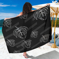 Aloha Hawaii Acacia Koa Leaves Sarong Black Kakau Tribal Pattern