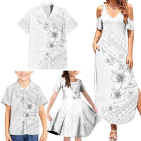 Lotu Tamaiti Samoa Family Matching Summer Maxi Dress and Hawaiian Shirt White Sunday Polynesian Tribal Pattern Elegant Style LT05 - Polynesian Pride