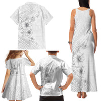 Lotu Tamaiti Samoa Family Matching Tank Maxi Dress and Hawaiian Shirt White Sunday Polynesian Tribal Pattern Elegant Style LT05 - Polynesian Pride