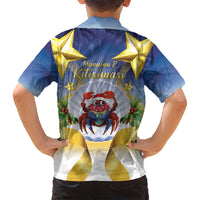 Niue Christmas Family Matching Off Shoulder Short Dress and Hawaiian Shirt Seashell Santa Beach Vibes - Polynesian Pride