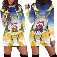 Niue Christmas Hoodie Dress Seashell Santa Beach Vibes - Polynesian Pride
