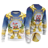 Niue Christmas Ugly Christmas Sweater Seashell Santa Beach Vibes - Polynesian Pride