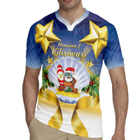Niue Christmas Rugby Jersey Seashell Santa Beach Vibes - Polynesian Pride