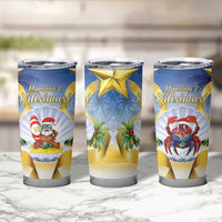 Niue Christmas Tumbler Cup Seashell Santa Beach Vibes - Polynesian Pride