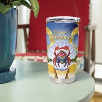 Niue Christmas Tumbler Cup Seashell Santa Beach Vibes - Polynesian Pride