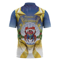 Niue Christmas Zipper Polo Shirt Seashell Santa Beach Vibes - Polynesian Pride