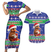 New Zealand Christmas Couples Matching Short Sleeve Bodycon Dress and Hawaiian Shirt Have Yourself A Kiwi-tastic Christmas - Polynesian Pride