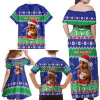 New Zealand Christmas Family Matching Off Shoulder Maxi Dress and Hawaiian Shirt Have Yourself A Kiwi-tastic Christmas - Polynesian Pride