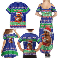 New Zealand Christmas Family Matching Summer Maxi Dress and Hawaiian Shirt Have Yourself A Kiwi-tastic Christmas - Polynesian Pride