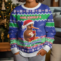 New Zealand Christmas Kid Ugly Christmas Sweater Have Yourself A Kiwi-tastic Christmas - Polynesian Pride