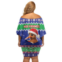 New Zealand Christmas Off Shoulder Short Dress Have Yourself A Kiwi-tastic Christmas - Polynesian Pride