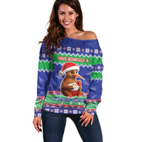 New Zealand Christmas Off Shoulder Sweater Have Yourself A Kiwi-tastic Christmas - Polynesian Pride