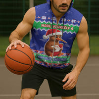 New Zealand Christmas Sleeveless Zip Hoodie Have Yourself A Kiwi-tastic Christmas - Polynesian Pride