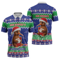 New Zealand Christmas Zipper Polo Shirt Have Yourself A Kiwi-tastic Christmas - Polynesian Pride