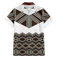 New Zealand Aotearoa Family Matching Off Shoulder Short Dress and Hawaiian Shirt Taniko Art Simple Style LT05 - Polynesian Pride