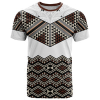 New Zealand Aotearoa T Shirt Taniko Art Simple Style LT05 Brown - Polynesian Pride