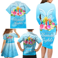 Universal Human Rights Month Family Matching Long Sleeve Bodycon Dress and Hawaiian Shirt Polynesian Style LT05 - Polynesian Pride