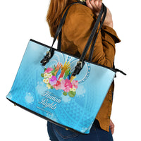 Universal Human Rights Month Leather Tote Bag Polynesian Style LT05 - Polynesian Pride