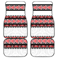 New Zealand Aotearoa Car Mats With Kowhaiwhai Pattern Red Version LT05 Red - Polynesian Pride