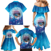 New Zealand Matapouri Beach Landscape Family Matching Mermaid Dress and Hawaiian Shirt LT05 - Polynesian Pride