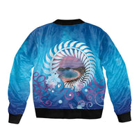 New Zealand Matapouri Beach Landscape Sleeve Zip Bomber Jacket LT05 - Polynesian Pride