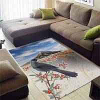 New Zealand Mount Taranaki Landscape Area Rug Kokako Bird Polynesian Style LT05 - Polynesian Pride