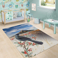 New Zealand Mount Taranaki Landscape Area Rug Kokako Bird Polynesian Style LT05 - Polynesian Pride