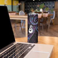 New Zealand Aotearoa Skinny Tumbler Maori Manaia Paua Shell Glitter Purple LT05 - Polynesian Pride