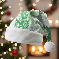 Aloha Hawaii Palaka Christmas Santa Hat Green Plumeria Lei LT05 Without Fur Green - Polynesian Pride
