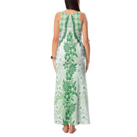 Aloha Hawaii Palaka Tank Maxi Dress Green Plumeria Lei LT05 - Polynesian Pride