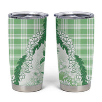 Aloha Hawaii Palaka Tumbler Cup Green Plumeria Lei - Polynesian Pride