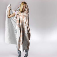 Aloha Hawaii Palaka Hooded Blanket Beige Plumeria Lei - Polynesian Pride