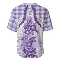 Aloha Hawaii Palaka Baseball Jersey Purple Plumeria Lei - Polynesian Pride