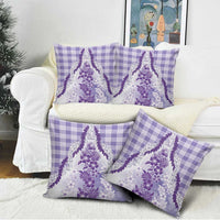 Aloha Hawaii Palaka Pillow Cover Purple Plumeria Lei - Polynesian Pride