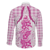 Aloha Hawaii Palaka Family Matching Mermaid Dress and Hawaiian Shirt Pink Plumeria Lei LT05 - Polynesian Pride