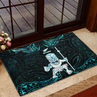New Zealand Maori Taiaha Rubber Doormat Tiki Warrior Paua Shell LT05 - Polynesian Pride