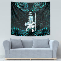 New Zealand Maori Taiaha Tapestry Tiki Warrior Paua Shell LT05 - Polynesian Pride