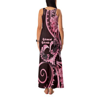 New Zealand Valentine Family Matching Tank Maxi Dress and Hawaiian Shirt Aroha Sweet Pink Piwakawaka LT05 - Polynesian Pride