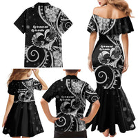New Zealand Valentine Family Matching Mermaid Dress and Hawaiian Shirt Aroha Gray Piwakawaka LT05 - Polynesian Pride
