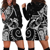 New Zealand Valentine Hoodie Dress Aroha Gray Piwakawaka