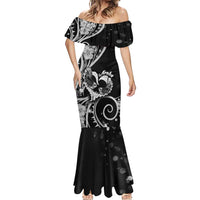 New Zealand Valentine Mermaid Dress Aroha Gray Piwakawaka