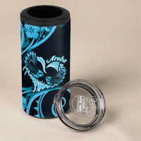 New Zealand Valentine 4 in 1 Can Cooler Tumbler Aroha Cyan Piwakawaka