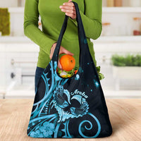 New Zealand Valentine Grocery Bag Aroha Cyan Piwakawaka