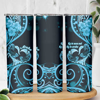 New Zealand Valentine Skinny Tumbler Aroha Cyan Piwakawaka LT05 - Polynesian Pride